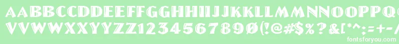Linolschrift Font – White Fonts on Green Background