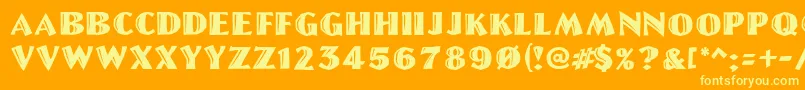 Linolschrift Font – Yellow Fonts on Orange Background