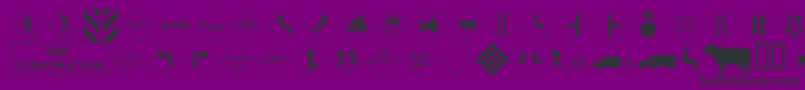 Roadwarningsign Font – Black Fonts on Purple Background