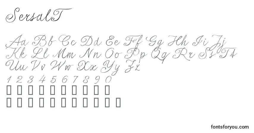 Fuente SersalT - alfabeto, números, caracteres especiales