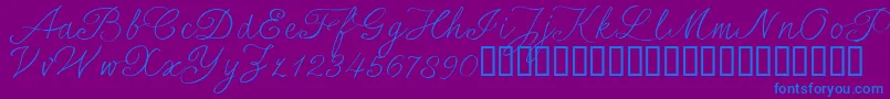 SersalT-Schriftart – Blaue Schriften auf violettem Hintergrund