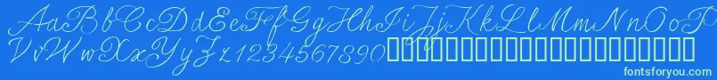 SersalT Font – Green Fonts on Blue Background