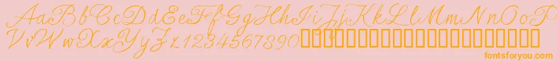 SersalT-Schriftart – Orangefarbene Schriften auf rosa Hintergrund