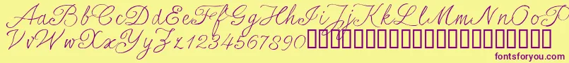 SersalT Font – Purple Fonts on Yellow Background