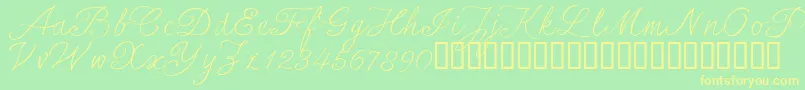 SersalT Font – Yellow Fonts on Green Background