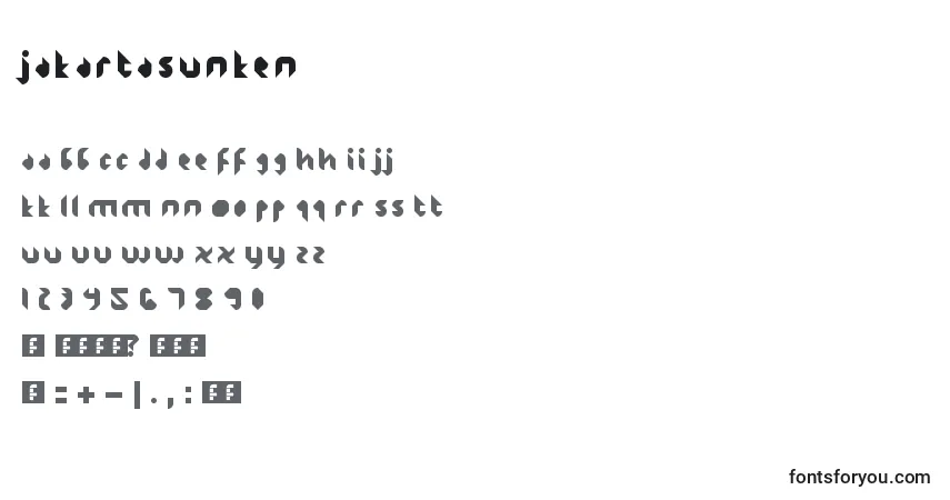 A fonte JakartaSunken – alfabeto, números, caracteres especiais