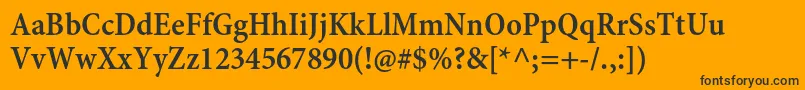 MinionproSemiboldcncapt Font – Black Fonts on Orange Background