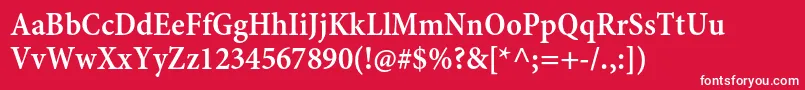 MinionproSemiboldcncapt Font – White Fonts on Red Background