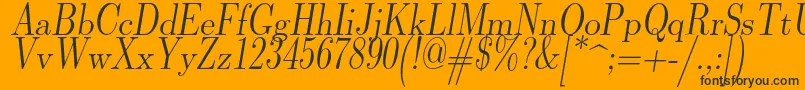 Lmromandunh10Oblique Font – Black Fonts on Orange Background