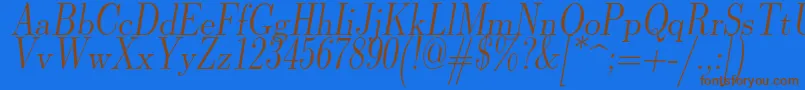 Lmromandunh10Oblique Font – Brown Fonts on Blue Background
