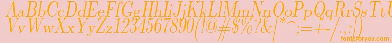 Lmromandunh10Oblique Font – Orange Fonts on Pink Background