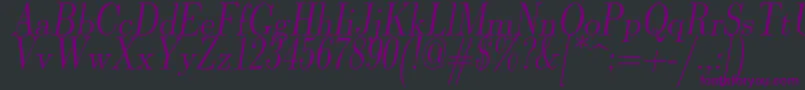 Lmromandunh10Oblique Font – Purple Fonts on Black Background