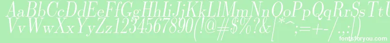 フォントLmromandunh10Oblique – 緑の背景に白い文字