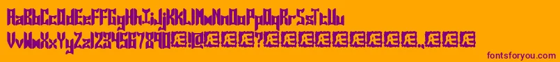 フォントJaspers – オレンジの背景に紫のフォント