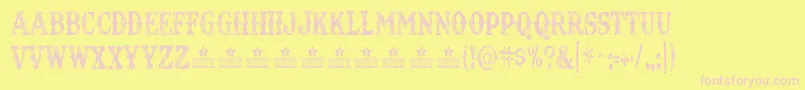 Шрифт TexastangoExtraRothPersonalUse – розовые шрифты на жёлтом фоне
