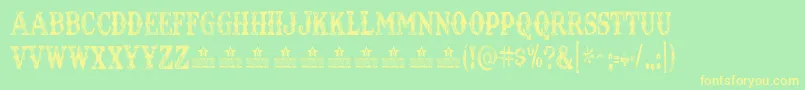 TexastangoExtraRothPersonalUse Font – Yellow Fonts on Green Background