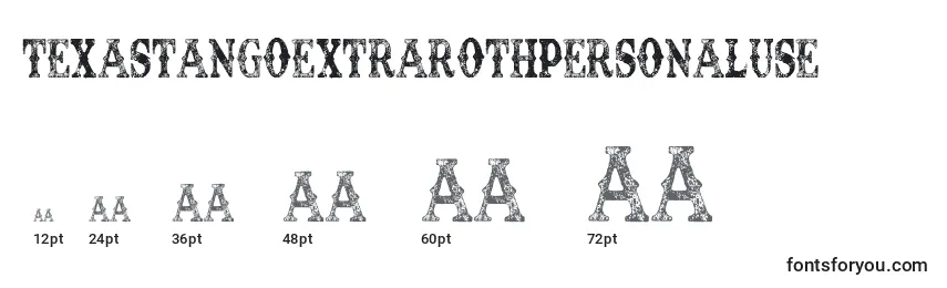 Размеры шрифта TexastangoExtraRothPersonalUse