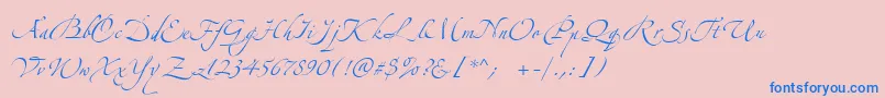 フォントZeferinoOne – ピンクの背景に青い文字