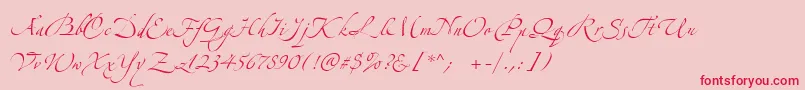 フォントZeferinoOne – ピンクの背景に赤い文字