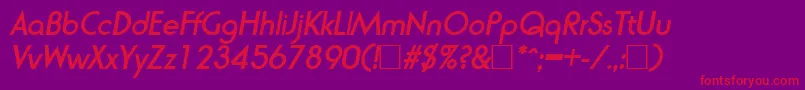 RondaBoldItalic Font – Red Fonts on Purple Background