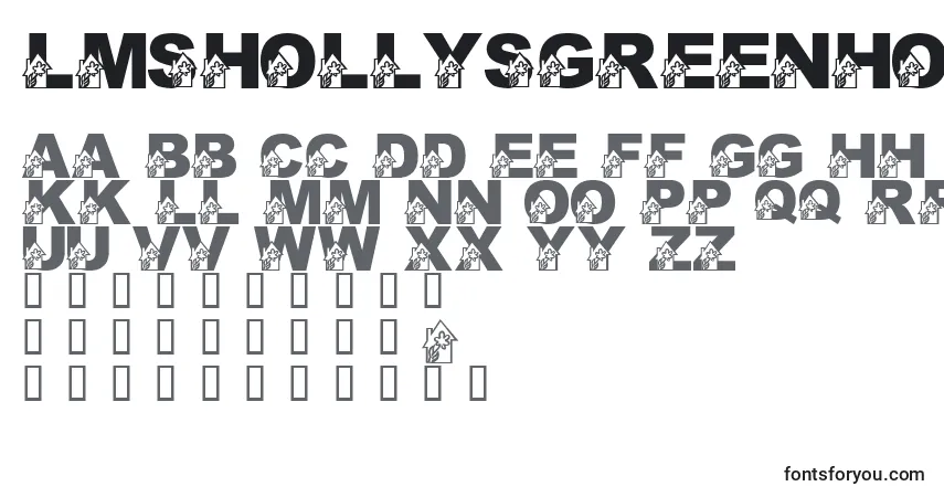 A fonte LmsHollysGreenhouse – alfabeto, números, caracteres especiais