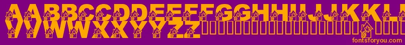 LmsHollysGreenhouse Font – Orange Fonts on Purple Background