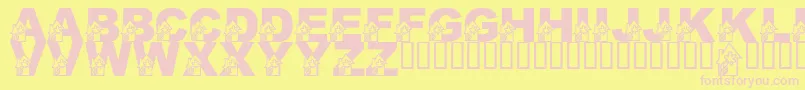 LmsHollysGreenhouse Font – Pink Fonts on Yellow Background