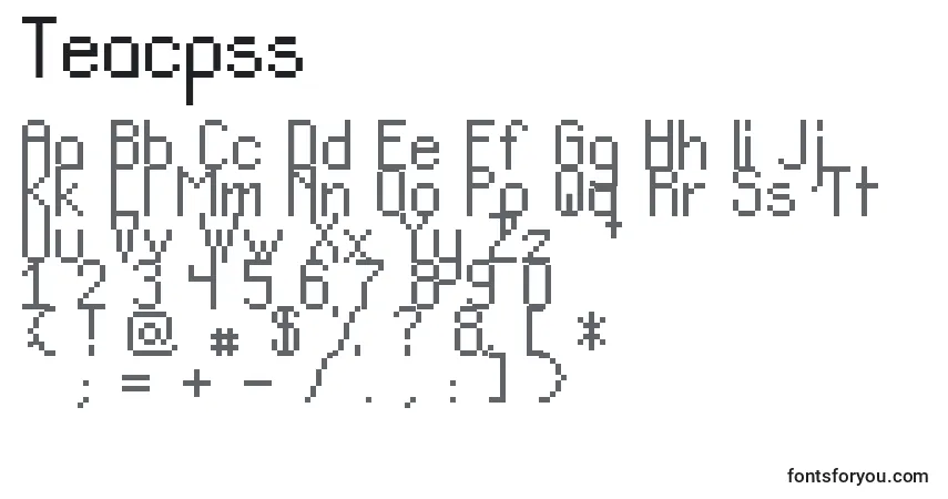 Teacpss Font – alphabet, numbers, special characters