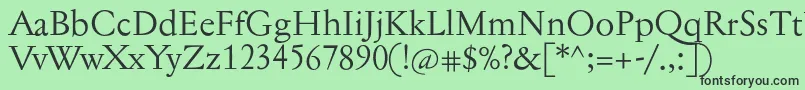 フォントJannontext – 緑の背景に黒い文字