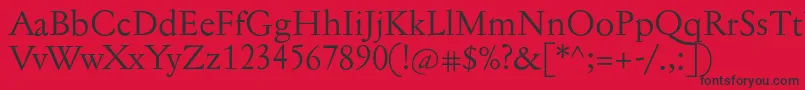 Jannontext-fontti – mustat fontit punaisella taustalla