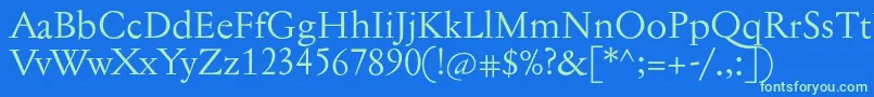 Jannontext Font – Green Fonts on Blue Background