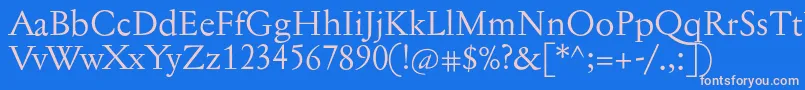 Jannontext-Schriftart – Rosa Schriften auf blauem Hintergrund