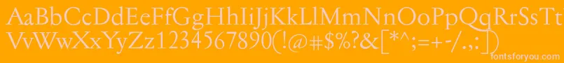 Jannontext Font – Pink Fonts on Orange Background