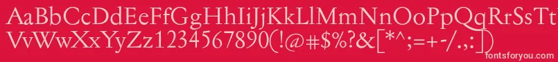 Jannontext Font – Pink Fonts on Red Background