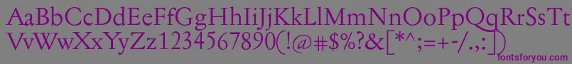 Czcionka Jannontext – fioletowe czcionki na szarym tle