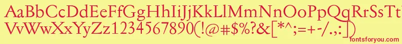 Jannontext-fontti – punaiset fontit keltaisella taustalla