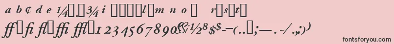 フォントGaramondprosskSemibolditalic – ピンクの背景に黒い文字