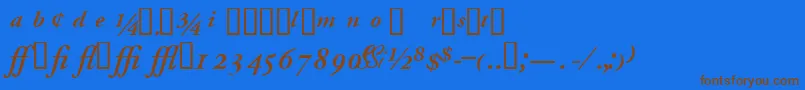 Шрифт GaramondprosskSemibolditalic – коричневые шрифты на синем фоне