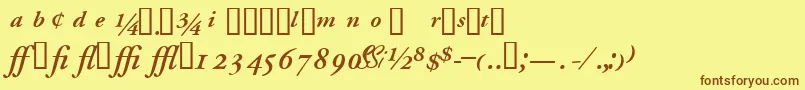 Шрифт GaramondprosskSemibolditalic – коричневые шрифты на жёлтом фоне