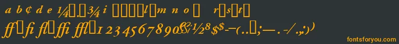 フォントGaramondprosskSemibolditalic – 黒い背景にオレンジの文字