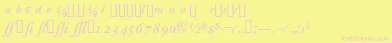 GaramondprosskSemibolditalic Font – Pink Fonts on Yellow Background