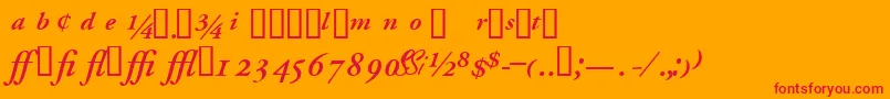 GaramondprosskSemibolditalic Font – Red Fonts on Orange Background