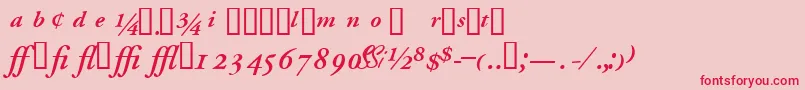 GaramondprosskSemibolditalic Font – Red Fonts on Pink Background