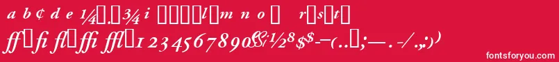 GaramondprosskSemibolditalic Font – White Fonts on Red Background