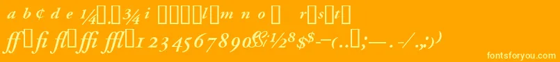 GaramondprosskSemibolditalic Font – Yellow Fonts on Orange Background