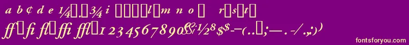 フォントGaramondprosskSemibolditalic – 紫の背景に黄色のフォント