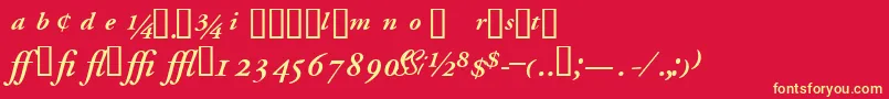 フォントGaramondprosskSemibolditalic – 黄色の文字、赤い背景