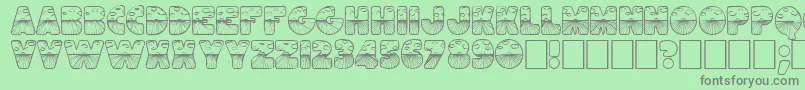 フォントEaster Sunrise – 緑の背景に灰色の文字
