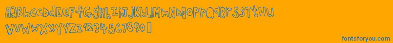 Chopstickfont Font – Blue Fonts on Orange Background