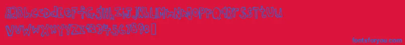 Шрифт Chopstickfont – синие шрифты на красном фоне